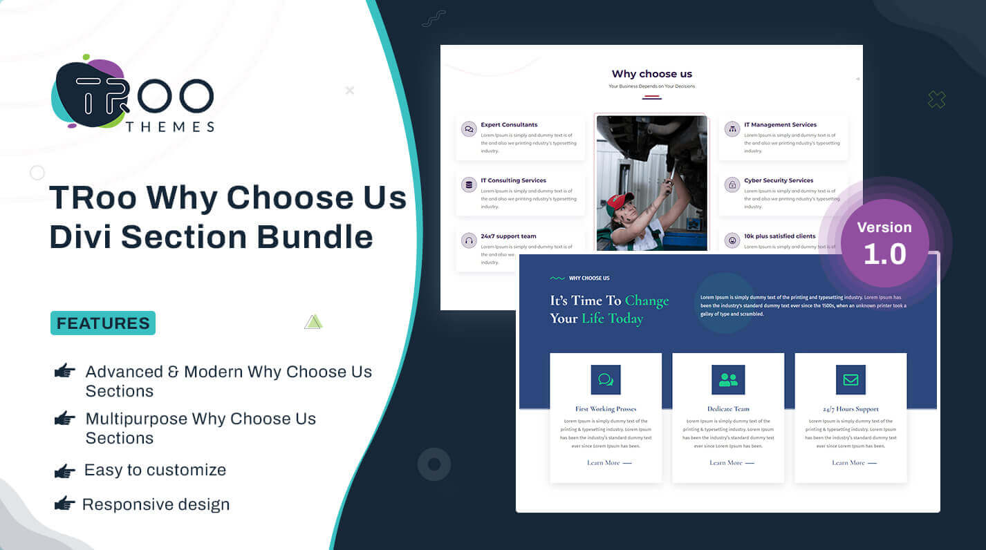 TRoo Divi Why Choose Us Section Bundle