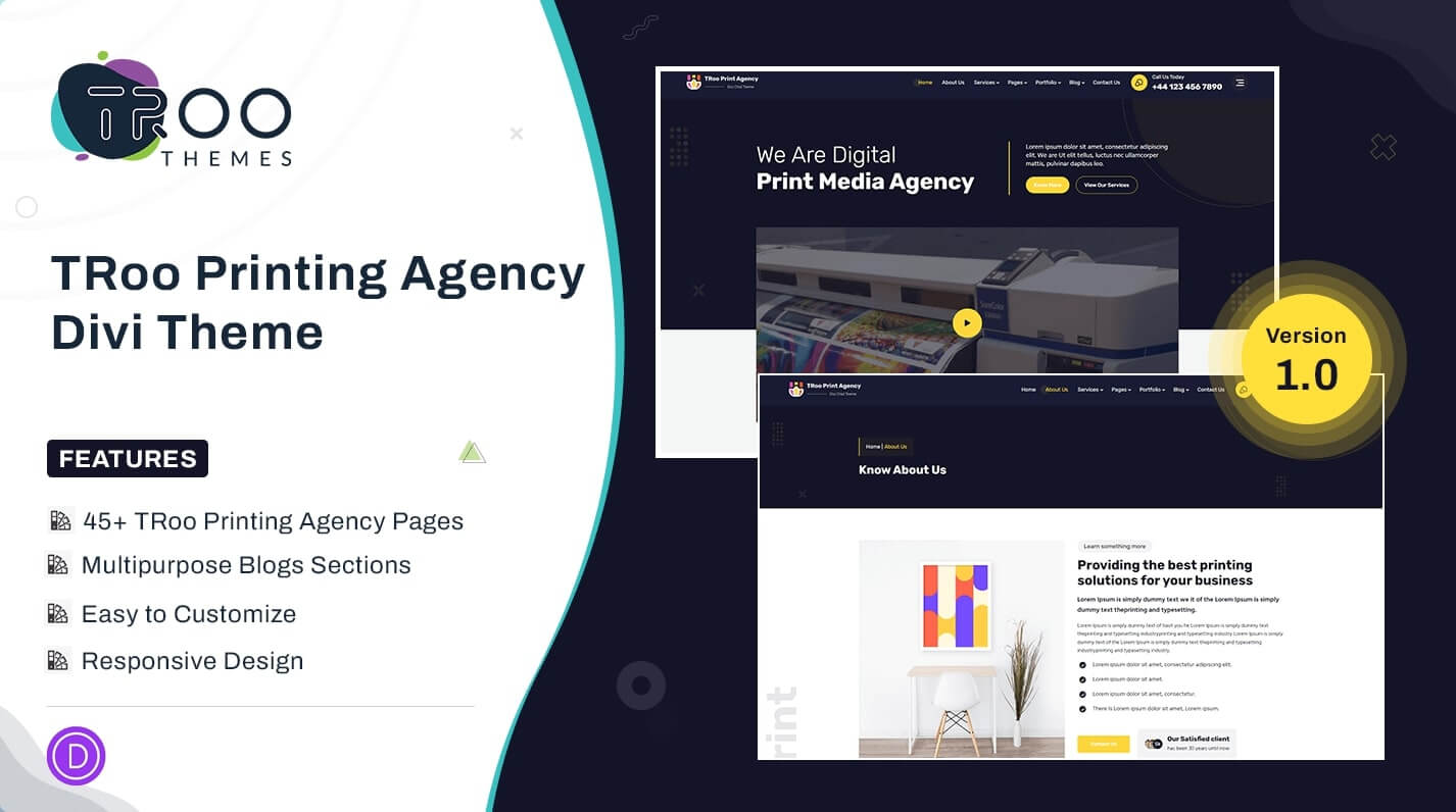 TRoo Printing Agency Divi Child Theme