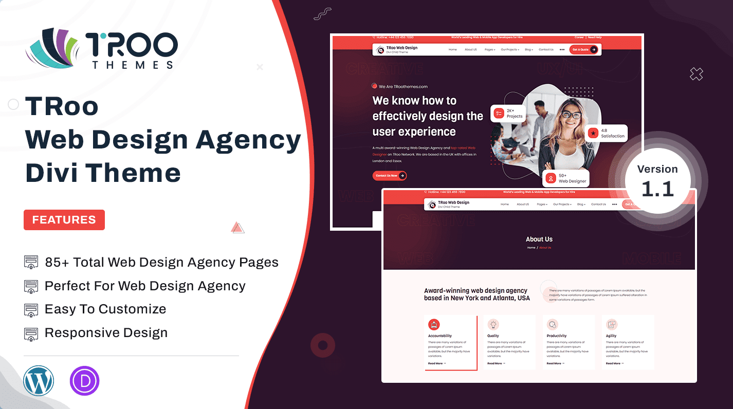 TRoo Web Design Agency Divi Theme