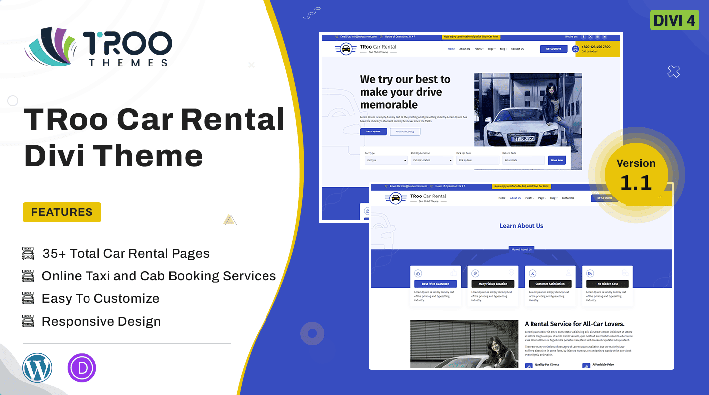 TRoo Travel Agency Divi Child Theme