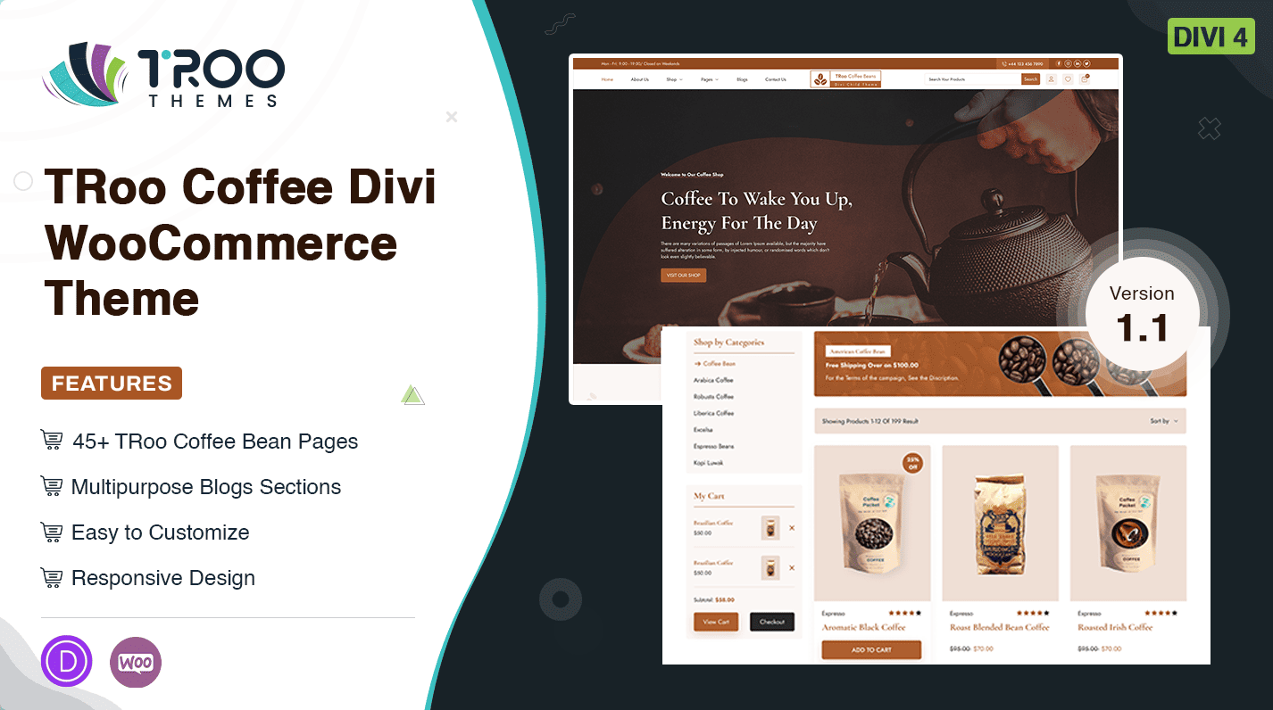 TRoo Coffee WooCommerce Divi Child Theme
