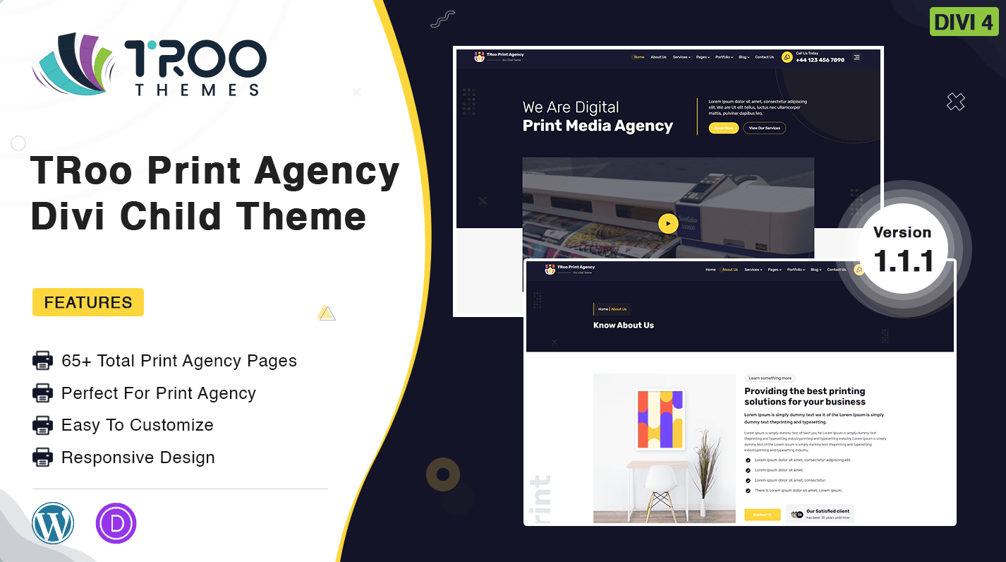 TRoo Printing Agency Divi Child Theme