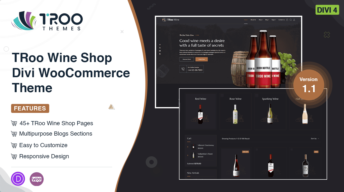 TRoo Wine WooCommerce Divi Child Theme